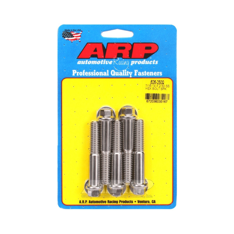 Universal Bolt ARP 7/16-14 - Stainless Hex x5 - ARP-626-2500 - 626-2500 - 3666618192727