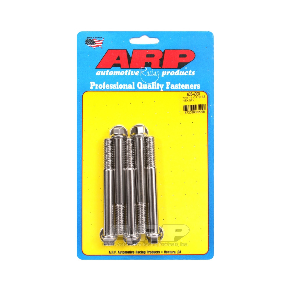 Universal Bolt ARP 7/16-14 - Stainless Hex x5 - ARP-626-4000 - 626-4000 - 3666618192789