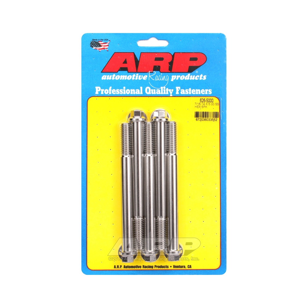 Universal Bolt ARP 7/16-14 - Stainless Hex x5 - ARP-626-5000 - 626-5000 - 3666618192826