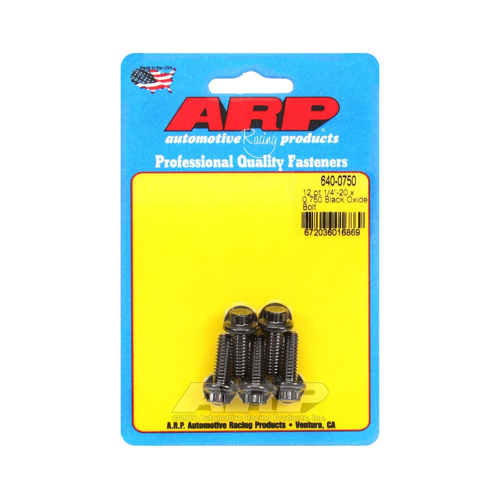 Boulonnerie universelle ARP 1/4-20 - Black Oxyde 12 Pts x5 - ARP-640-0750 - 640-0750 - 3666618193052