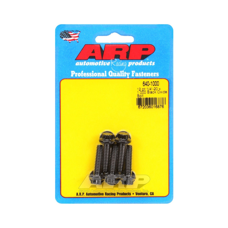 Universal Bolt ARP 1/4-20 - Black Oxyde 12 Pts x5 - ARP-640-1000 - 640-1000 - 3666618193069