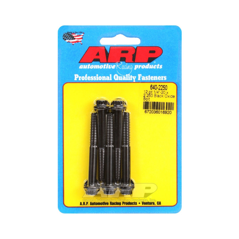 Universal Bolt ARP 1/4-20 - Black Oxyde 12 Pts x5 - ARP-640-2250 - 640-2250 - 3666618193113