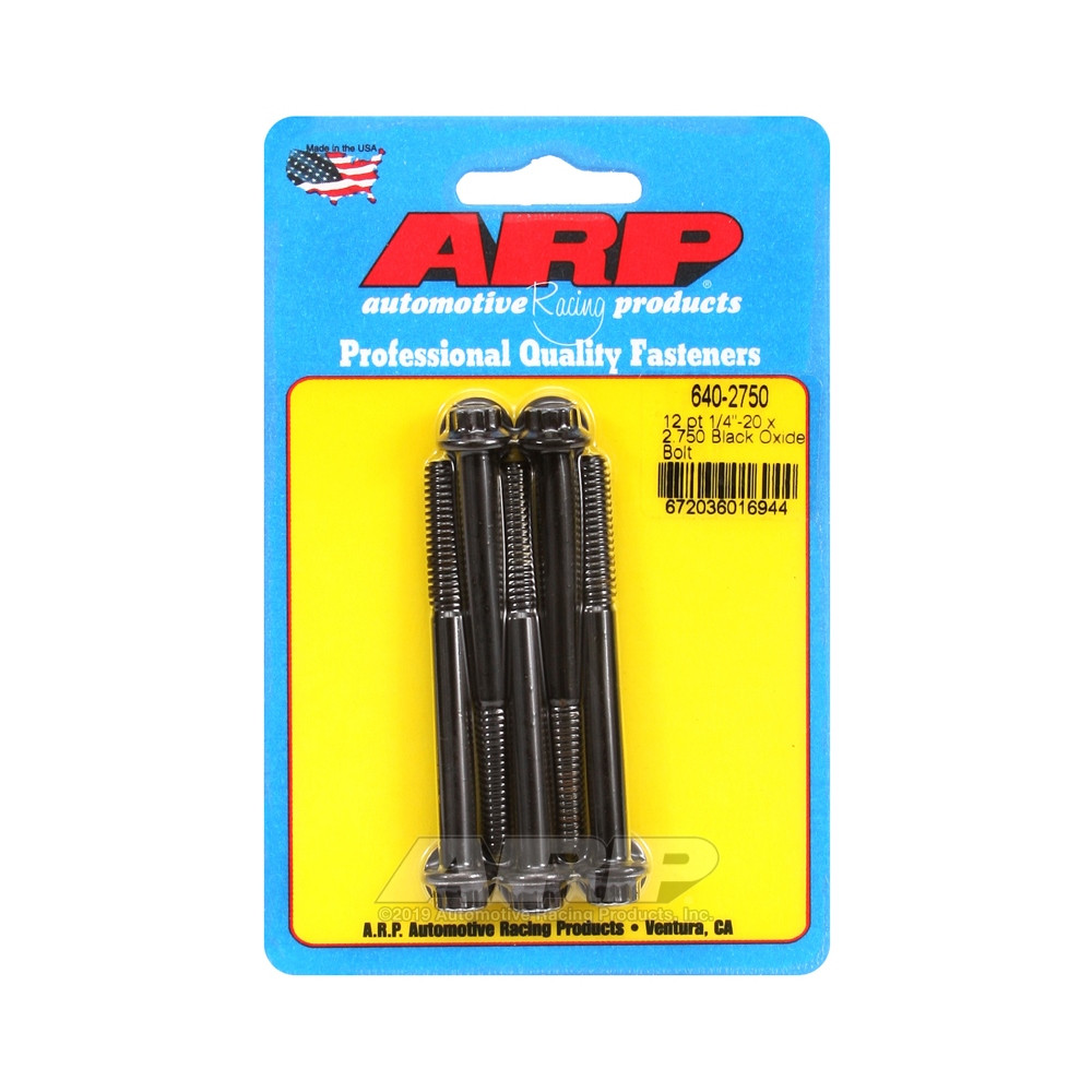 Universal Bolt ARP 1/4-20 - Black Oxyde 12 Pts x5 - ARP-640-2750 - 640-2750 - 3666618193137