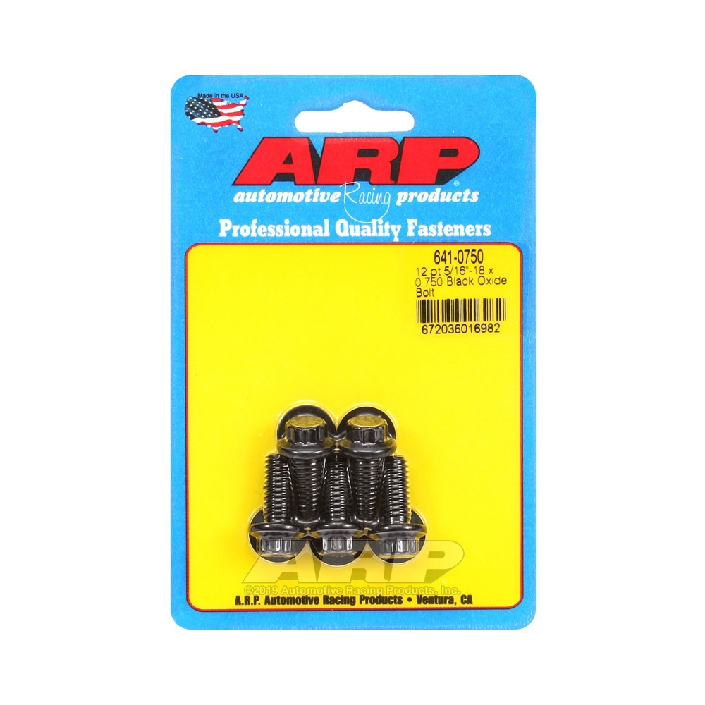 Universal Bolt ARP 5/16-18 - Black Oxyde 12 Pts x5 - ARP-641-0750 - 641-0750 - 3666618193236