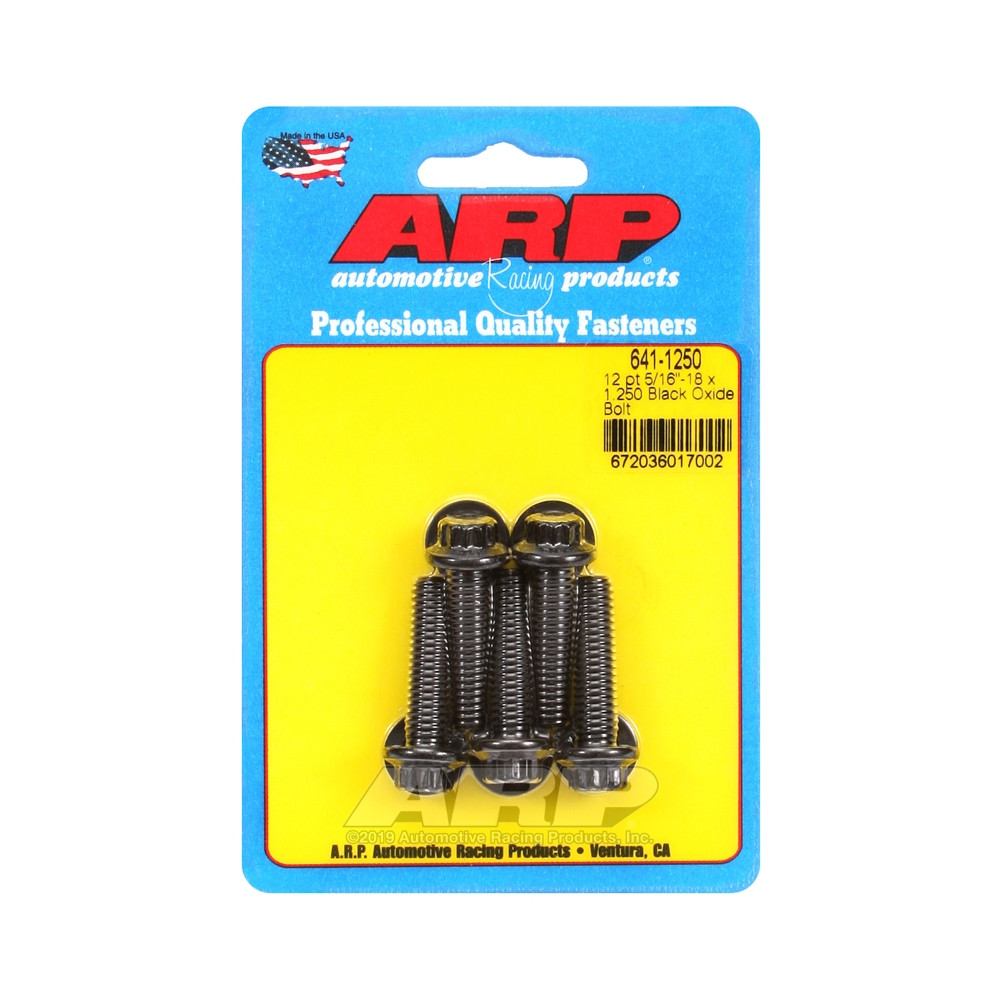 Universal Bolt ARP 5/16-18 - Black Oxyde 12 Pts x5 - ARP-641-1250 - 641-1250 - 3666618193250