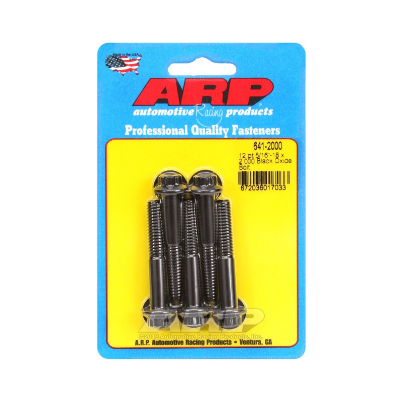 Universal Bolt ARP 5/16-18 - Black Oxyde 12 Pts x5 - ARP-641-2000 - 641-2000 - 3666618193281