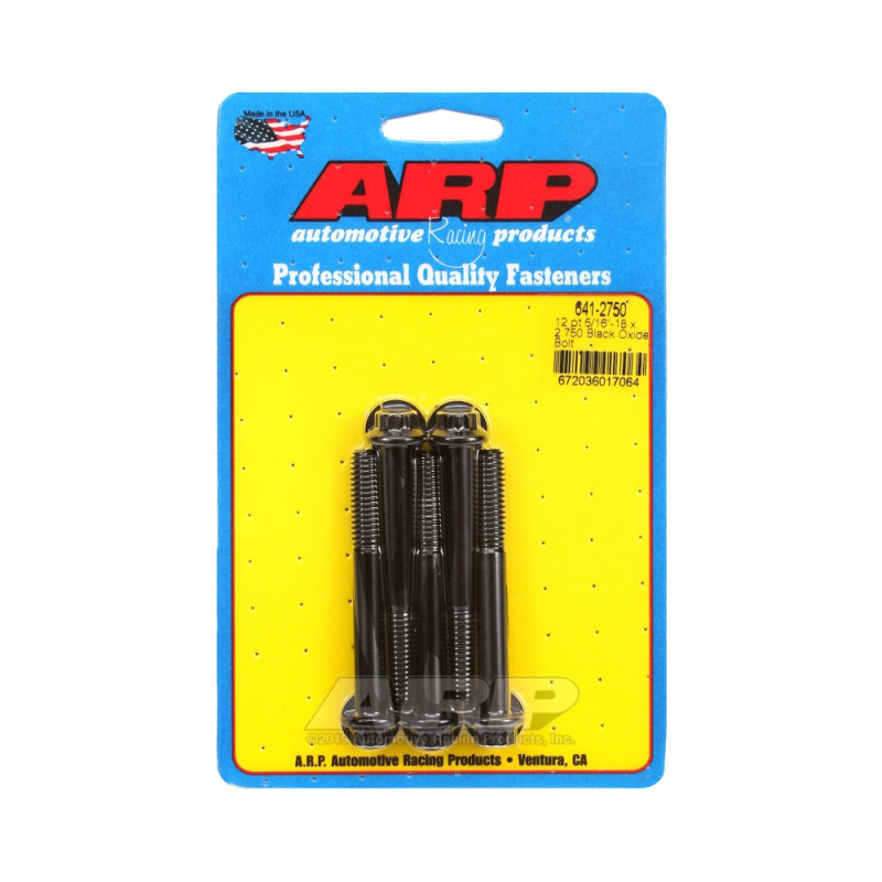 Universal Bolt ARP 5/16-18 - Black Oxyde 12 Pts x5 - ARP-641-2750 - 641-2750 - 3666618193311