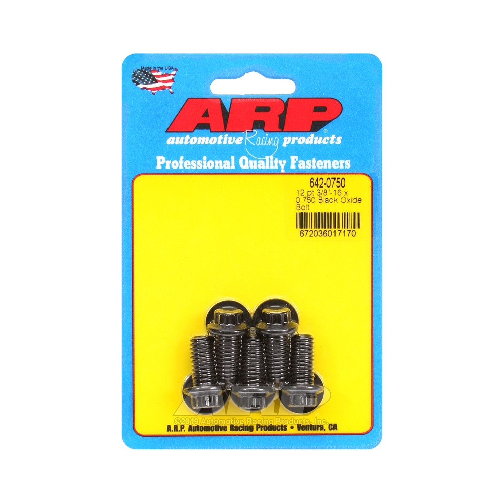 Boulonnerie universelle ARP petite tête 3/8-16 - Black Oxyde 12 Pts x5 - ARP-642-0750 - 642-0750 - 3666618193427