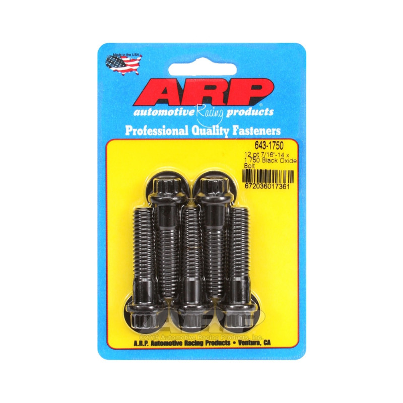 ARP Universal Bolt 7/16-14 - Black Oxide 12 Pts x5 - ARP-643-1750 - 643-1750 - 3666618193618