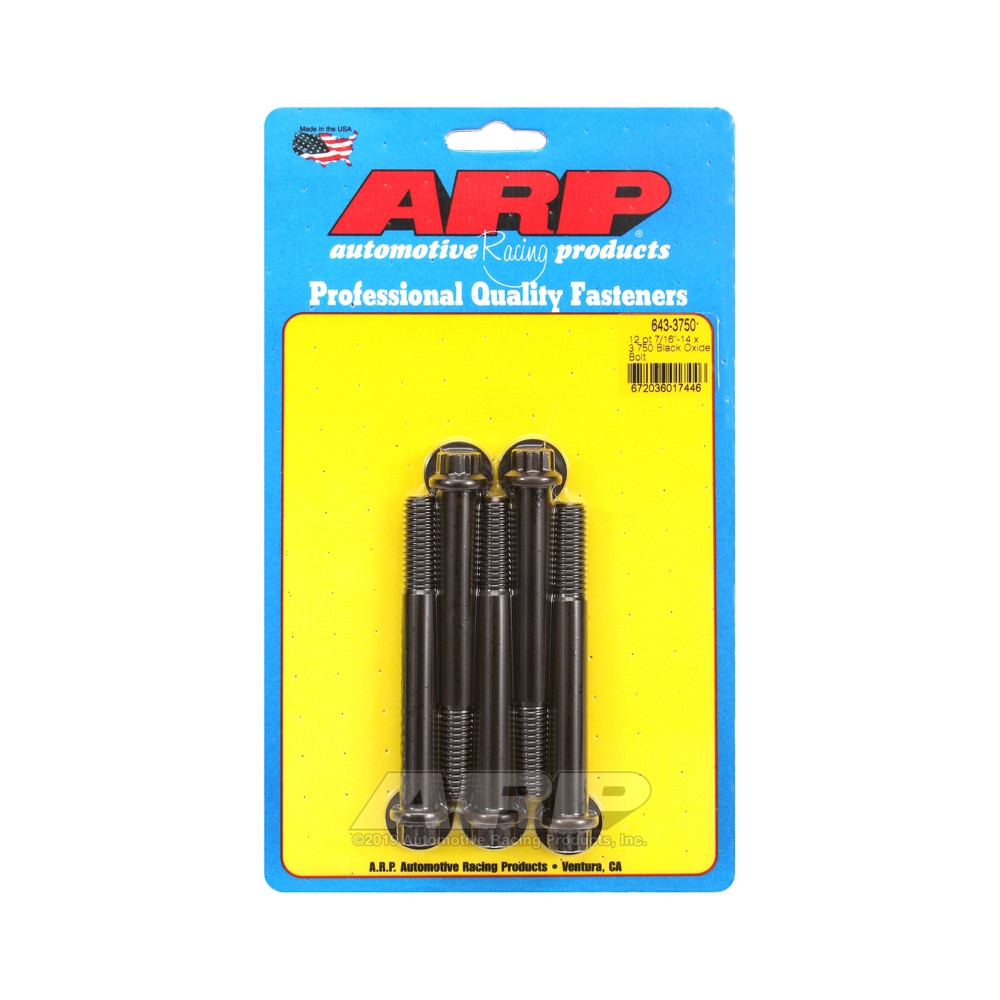 Universal Bolt ARP 7/16-14 - Black Oxyde 12 Pts x5 - ARP-643-3750 - 643-3750 - 3666618193694