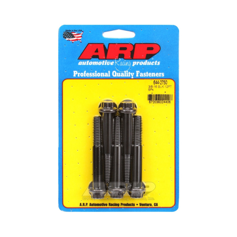 ARP Universal Head Bolt STD 3/8-16 - Black Oxide 12 Pts x5 - ARP-644-2750 - 644-2750 - 3666618193830