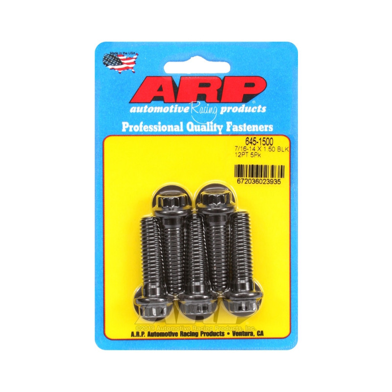 ARP Universal Head Bolt 7/16-14 - Black Oxide 12 Pts x5 - ARP-645-1500 - 645-1500 - 3666618193892