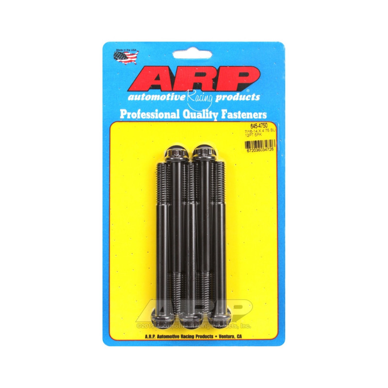 Universal Bolt ARP 7/16-14 - Black Oxyde 12 Pts x5 - ARP-645-4750 - 645-4750 - 3666618194028