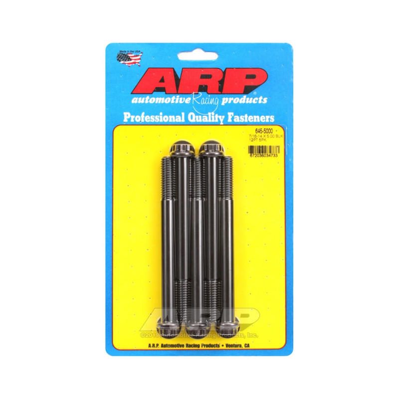 Universal Bolt ARP 7/16-14 - Black Oxyde 12 Pts x5 - ARP-645-5000 - 645-5000 - 3666618194035