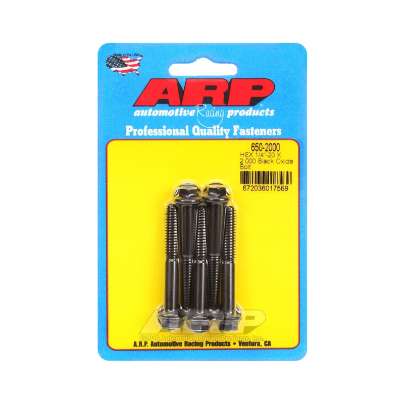 ARP Universal Bolt 1/4-20 - Black Oxyde Hex x5 - ARP-650-2000 - 650-2000 - 3666618194318
