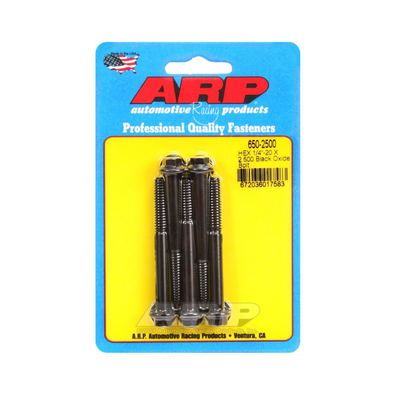 ARP Universal Bolt 1/4-20 - Black Oxyde Hex x5 - ARP-650-2500 - 650-2500 - 3666618194332