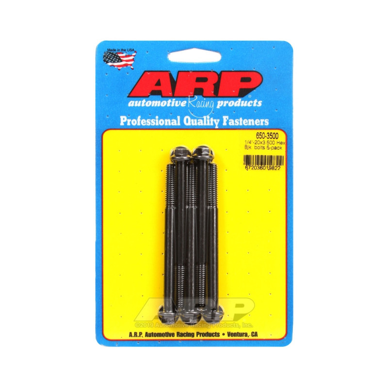 ARP Universal Bolt 1/4-20 - Black Oxyde Hex x5 - ARP-650-3500 - 650-3500 - 3666618194370