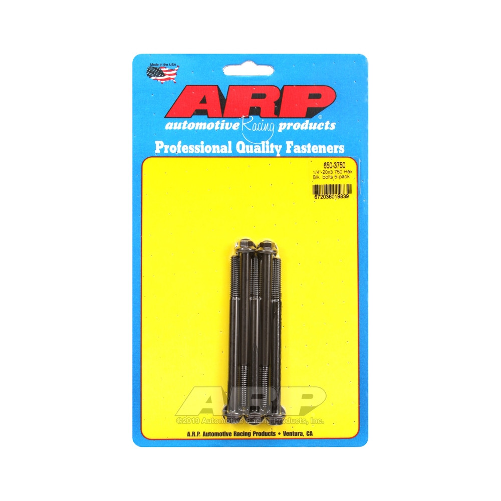 Universele bevestigingsmiddelen ARP 1/4-20 - Zwart Oxyde Hex x5 - ARP-650-3750 - 650-3750 - 3666618194387