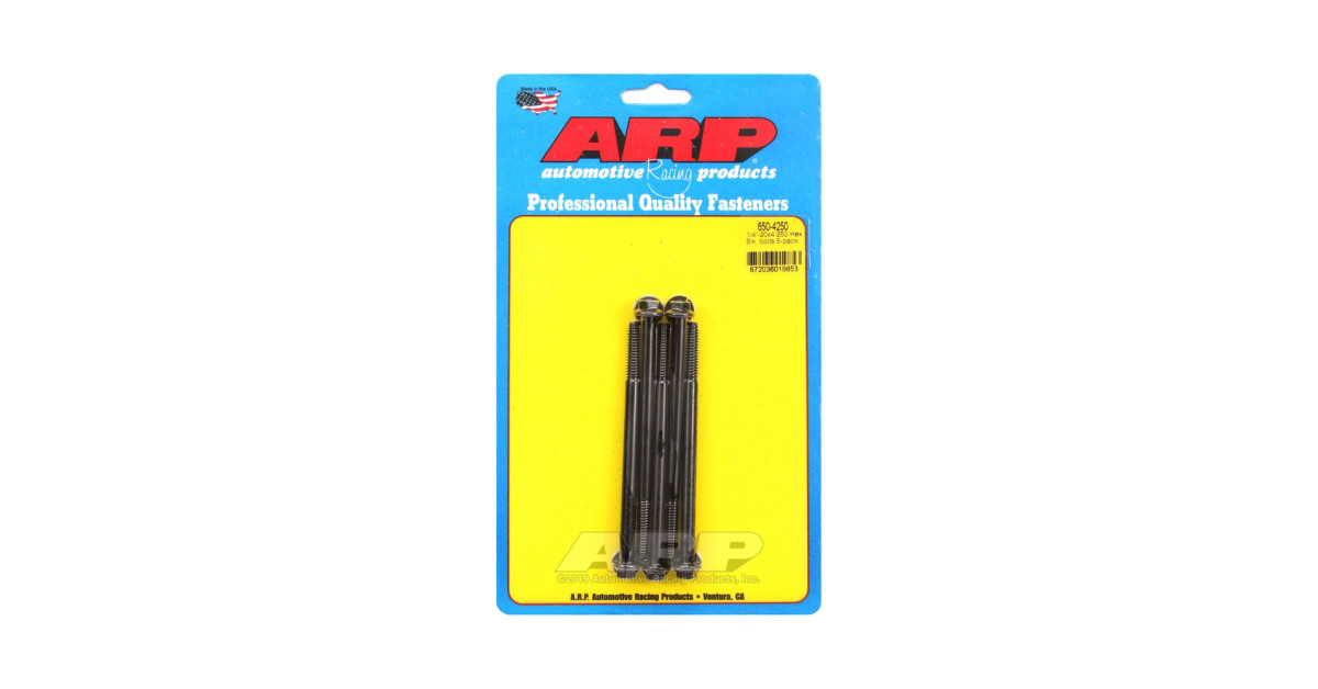 ARP Universal Bolt 1/4-20 - Black Oxyde Hex x5