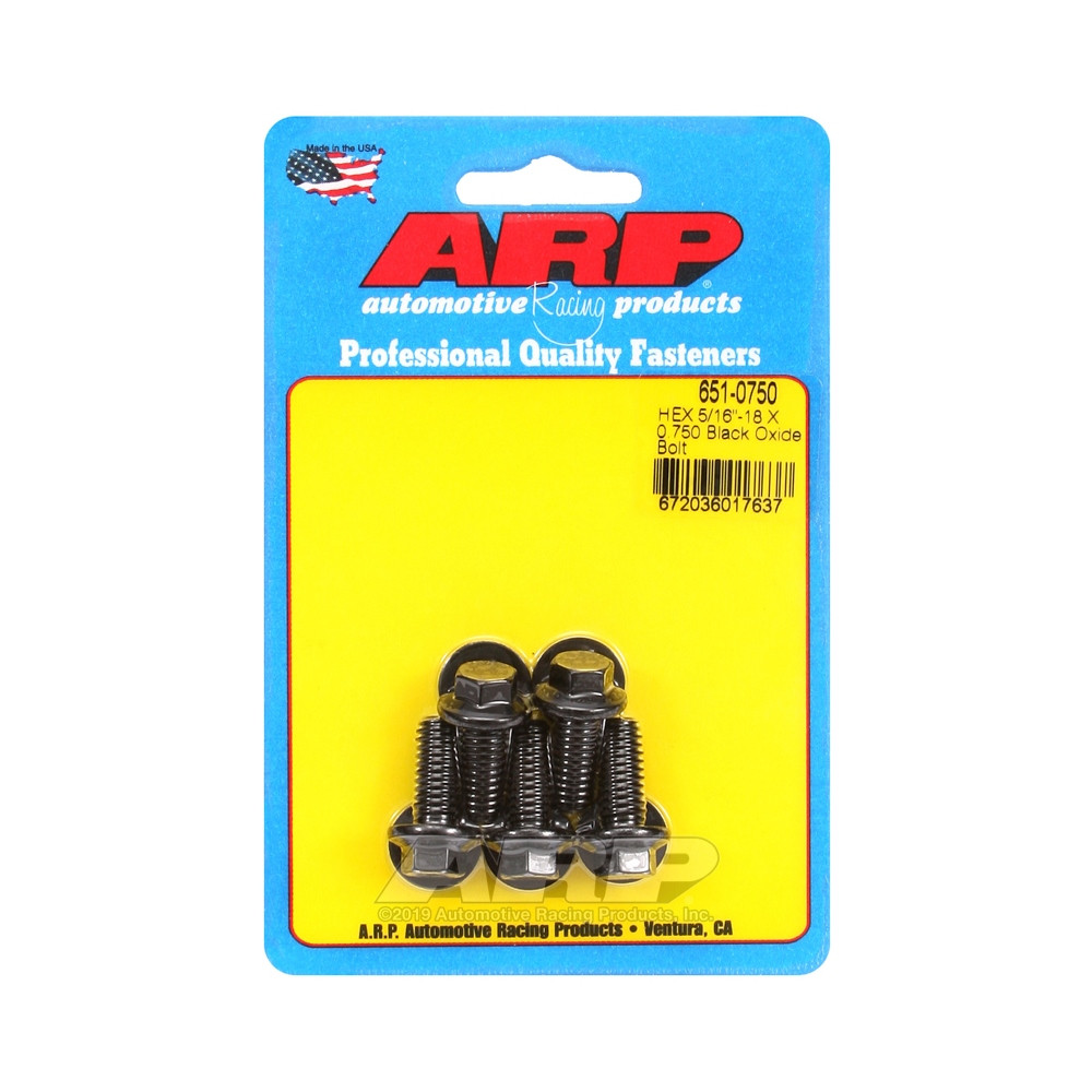 Universele bevestigingsmiddelen ARP 5/16-18 - Zwarte oxide zeskant x5 - ARP-651-0750 - 651-0750 - 3666618194448