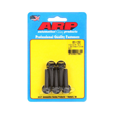 Universele bevestigingsmiddelen ARP 5/16-18 - Zwarte oxide zeskant x5