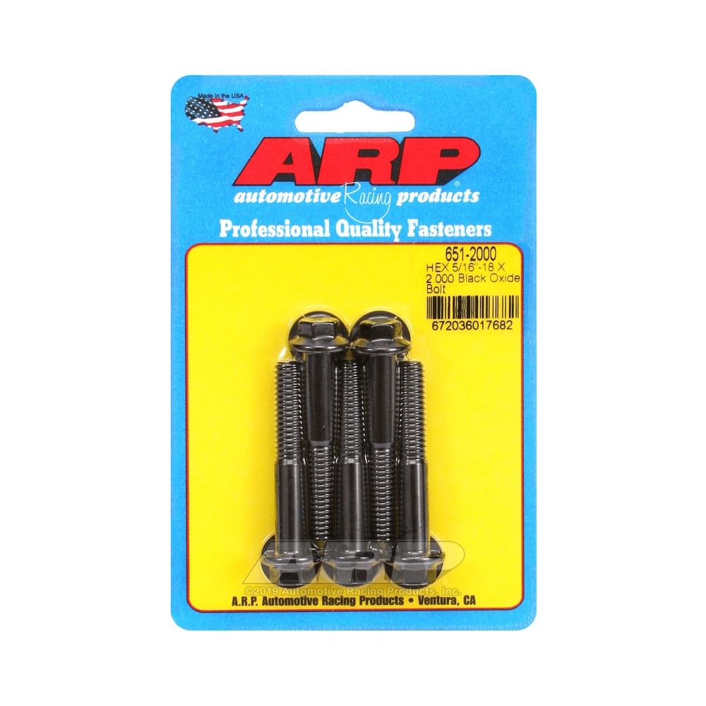 Universal Bolt ARP 5/16-18 - Black Oxyde Hex x5 - ARP-651-2000 - 651-2000 - 3666618194493