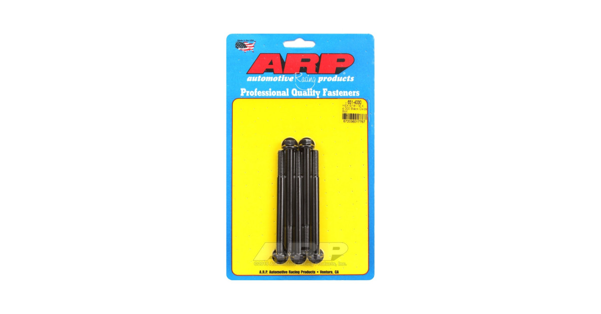 Universele bevestigingsmiddelen ARP 5/16-18 - Zwarte oxide zeskant x5