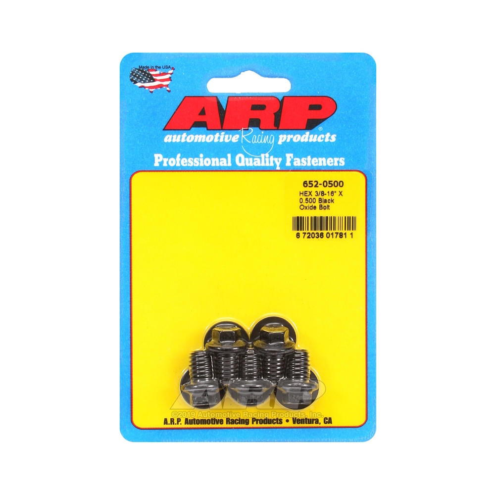 Bullone universale ARP a testa piccola 3/8-16 - Nero Oxyde Hex x5 - ARP-652-0500 - 652-0500 - 3666618194622