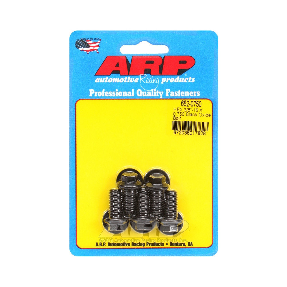 Universele bevestigingsmiddelen ARP kleine kop 3/8-16 - zwart oxide zeskant x5 - ARP-652-0750 - 652-0750 - 3666618194639