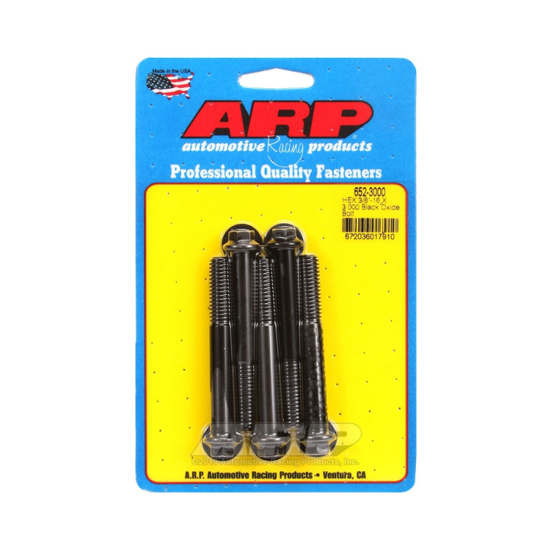ARP Universal small head bolt 3/8-16 - Black Oxyde Hex x5 - ARP-652-3000 - 652-3000 - 3666618194721