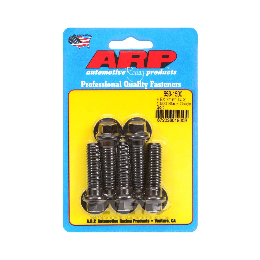 Universele bevestigingsmiddelen ARP 7/16-14 - zwart oxide zeskant x5 - ARP-653-1500 - 653-1500 - 3666618194813