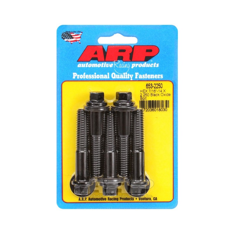 Bullone universale ARP 7/16-14 - Esagono ossidato nero x5 - ARP-653-2250 - 653-2250 - 3666618194844