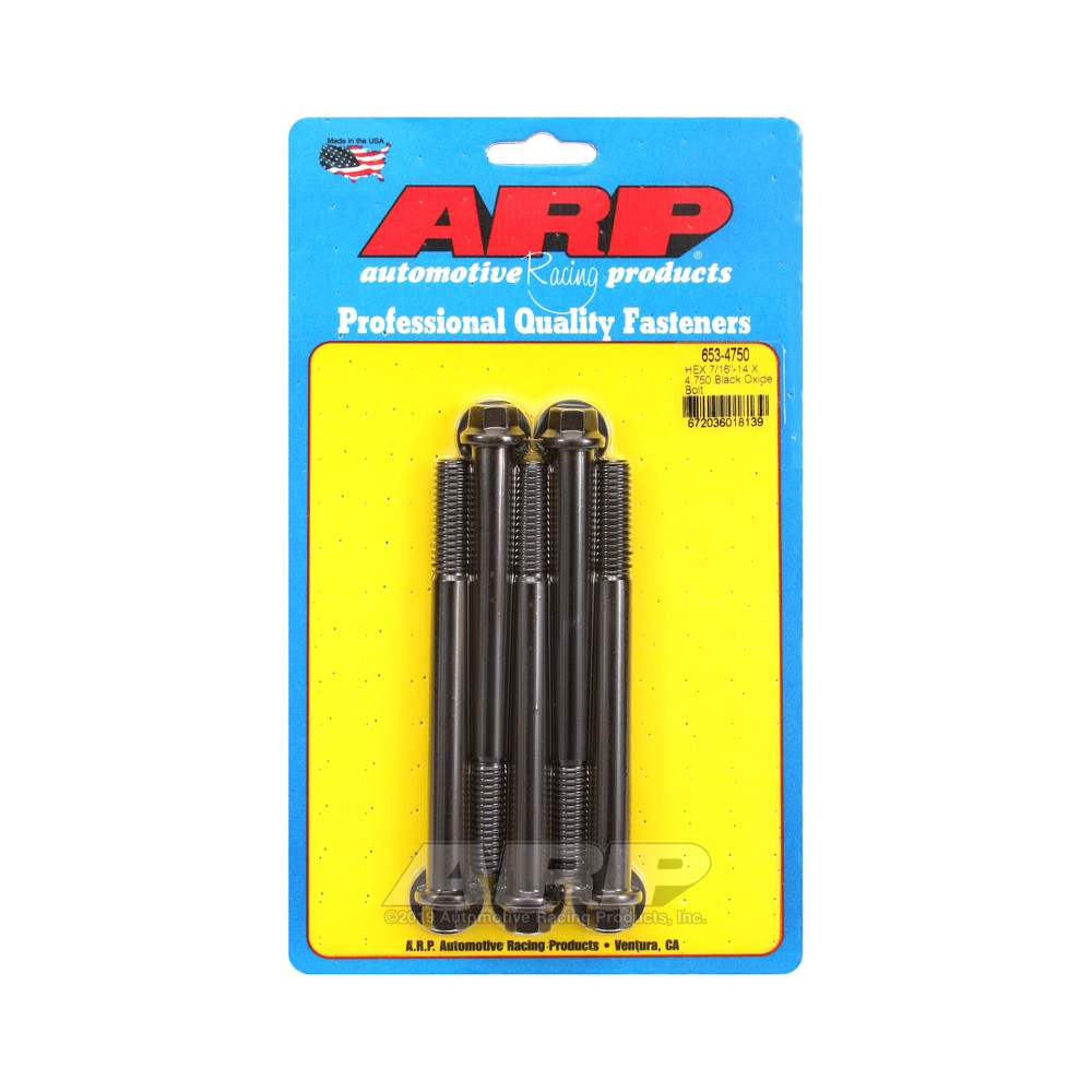 Universal Bolt ARP 7/16-14 - Black Oxyde Hex x5 - ARP-653-4750 - 653-4750 - 3666618194943