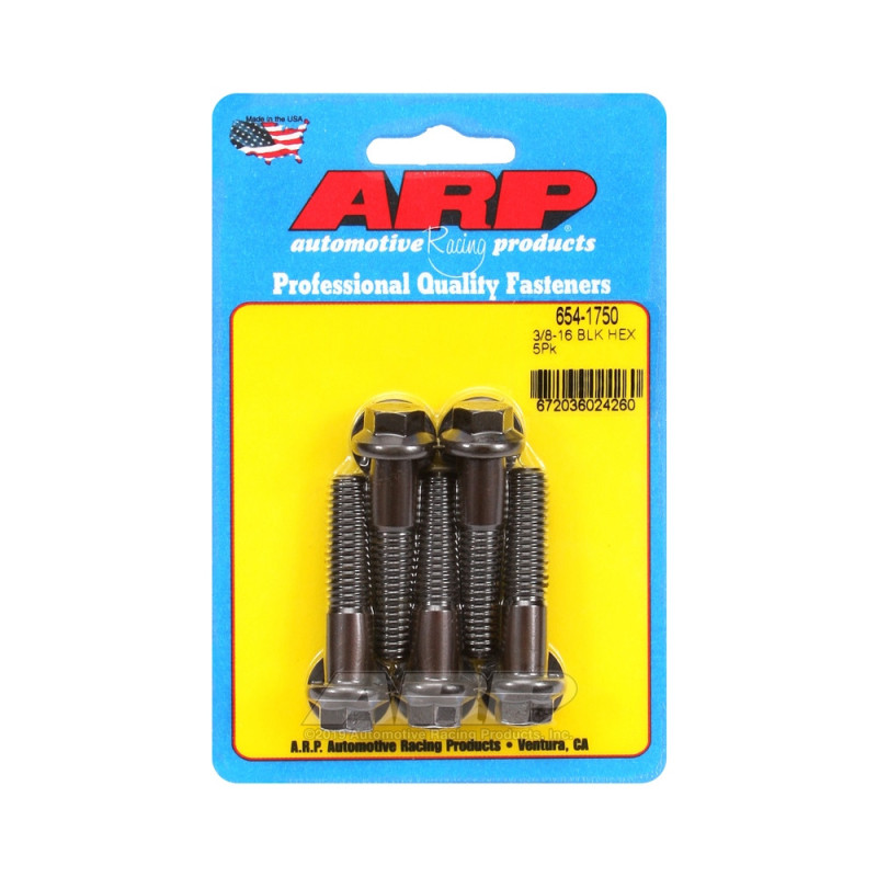 ARP Universal Head Bolt STD 3/8-16 - Black Oxide Hex x5 - ARP-654-1750 - 654-1750 - 3666618195001