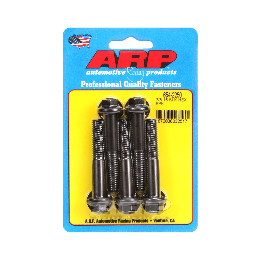 Universele bouten en moeren ARP STD kop 3/8-16 - Zwarte oxide zeskant x5 - ARP-654-2250 - 654-2250 - 3666618195025