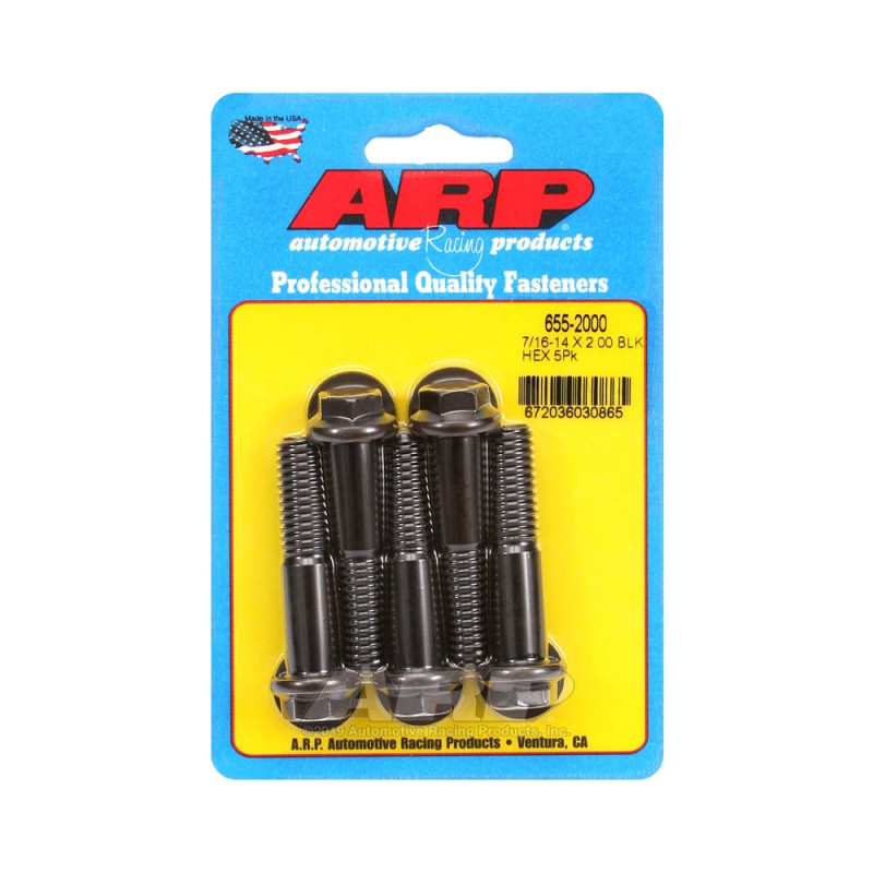 Universal Bolt ARP 7/16-14 - Black Oxyde Hex x5 - ARP-655-2000 - 655-2000 - 3666618195124