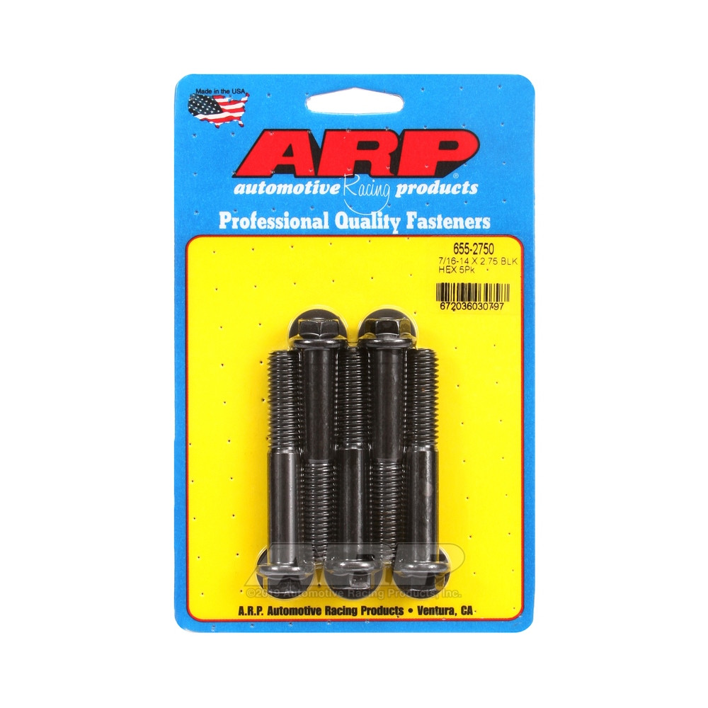 Universele bevestigingsmiddelen ARP 7/16-14 - zwart oxide zeskant x5 - ARP-655-2750 - 655-2750 - 3666618195155
