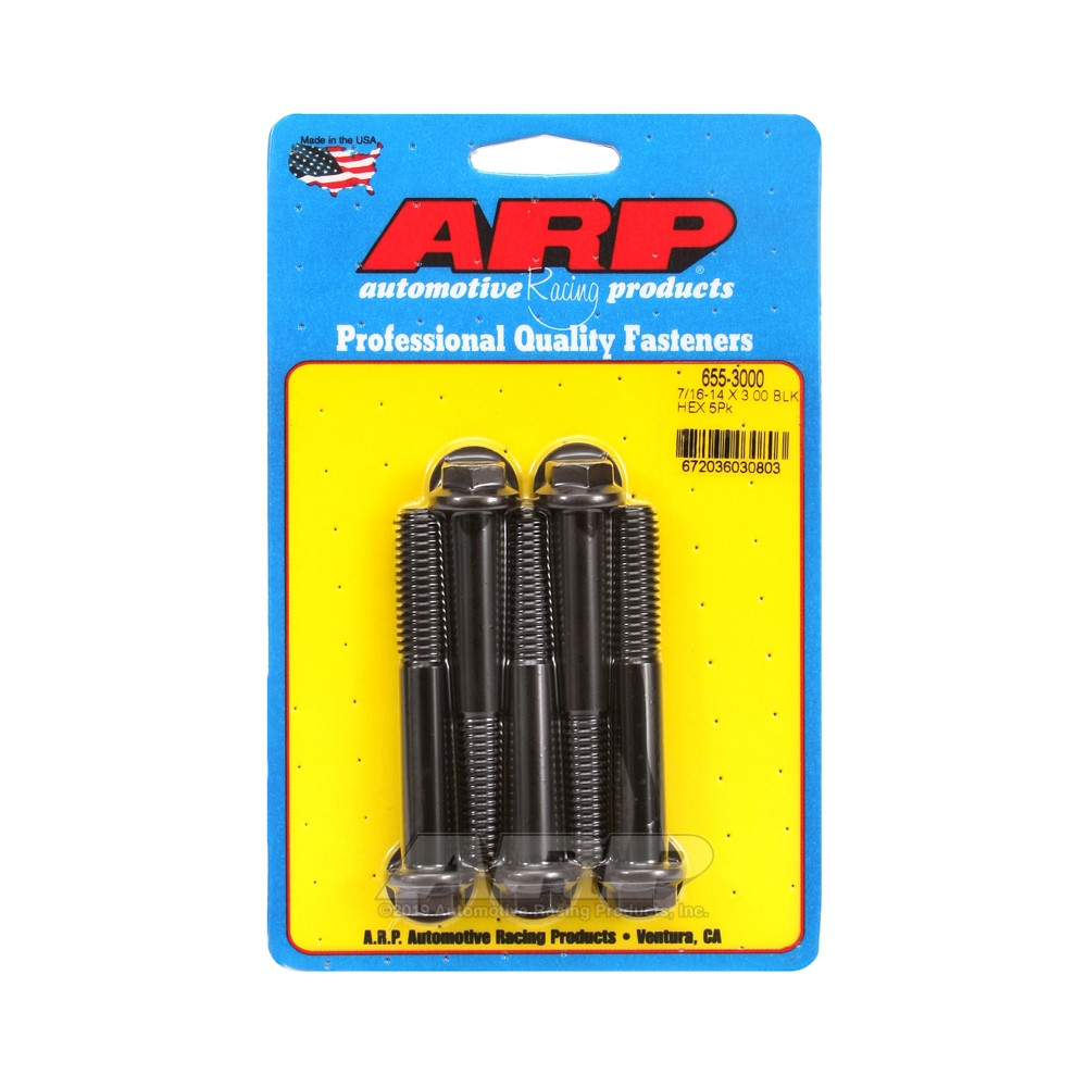 Bullone universale ARP 7/16-14 - Esagono ossidato nero x5 - ARP-655-3000 - 655-3000 - 3666618195162