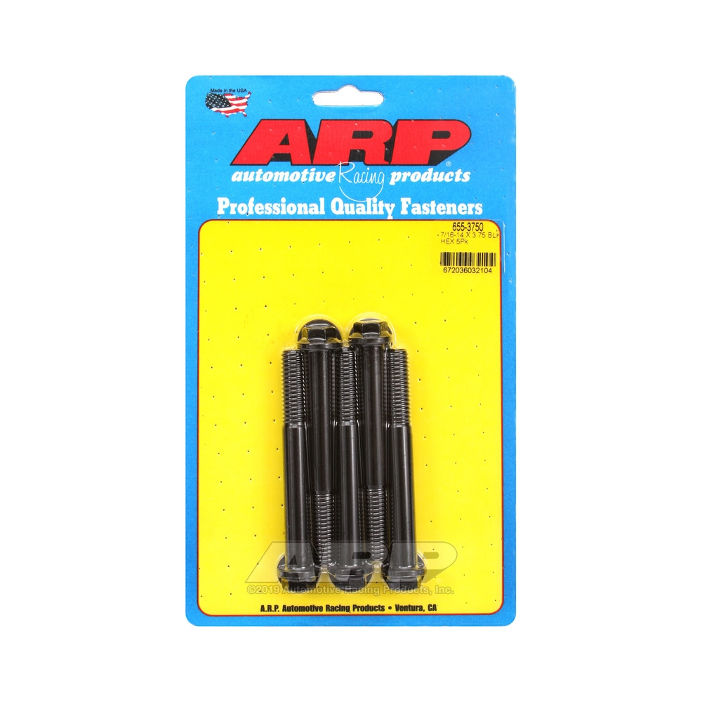 Boulonnerie universelle ARP 7/16-14 - Black Oxyde Hex x5 - ARP-655-3750 - 655-3750 - 3666618195193