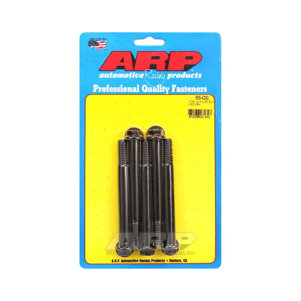 Universele bevestigingsmiddelen ARP 7/16-14 - zwart oxide zeskant x5 - ARP-655-4250 - 655-4250 - 3666618195216