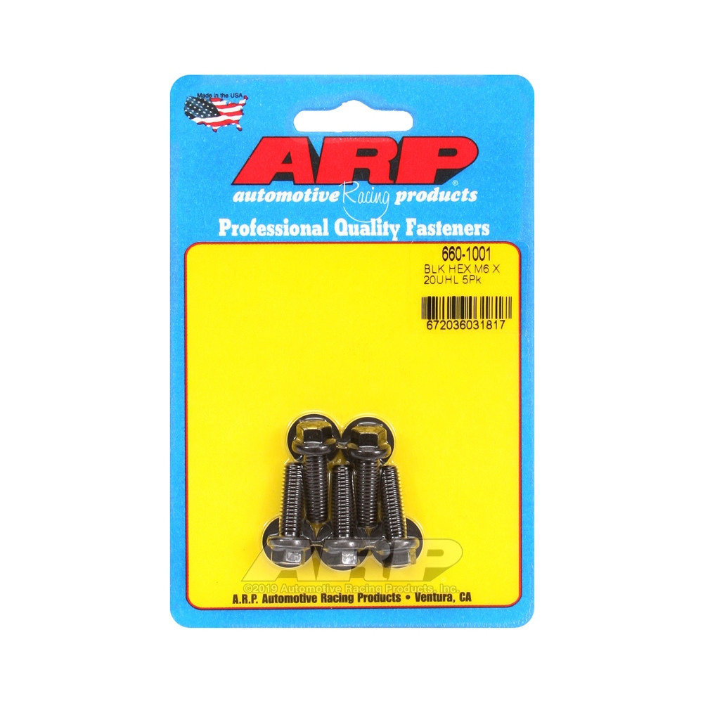 Universele Bevestigingsmiddelen ARP M6 x 1.00 - Zwart Oxyde Hex x5 - ARP-660-1001 - 660-1001 - 3666618195469
