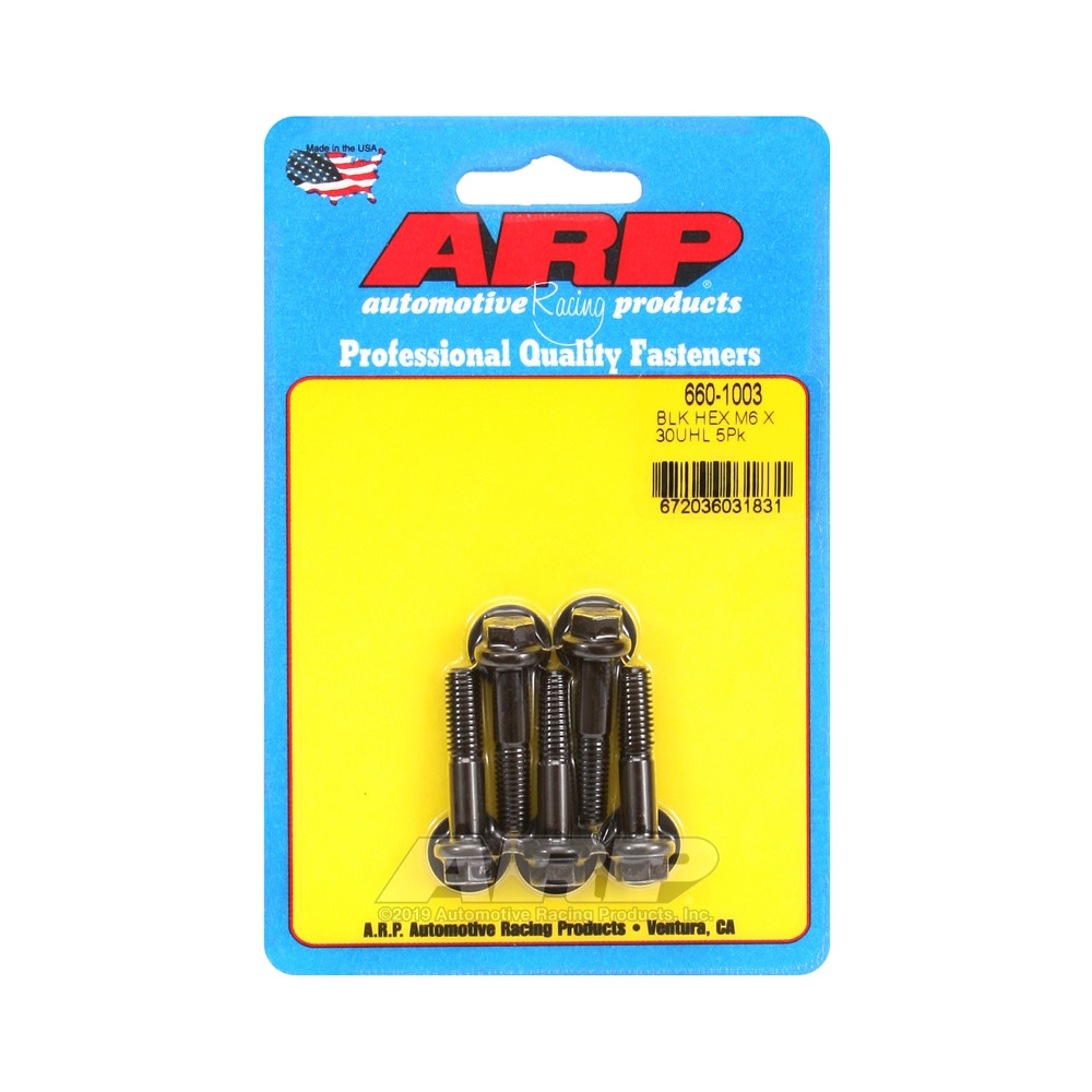 ARP Universal Bolt M6 x 1.00 - Black Oxyde Hex x5 - ARP-660-1003 - 660-1003 - 3666618195483