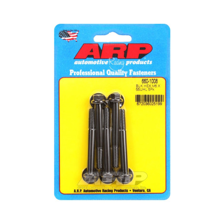 Boulonnerie universelle ARP M6 x 1.00 - Black Oxyde Hex x5
