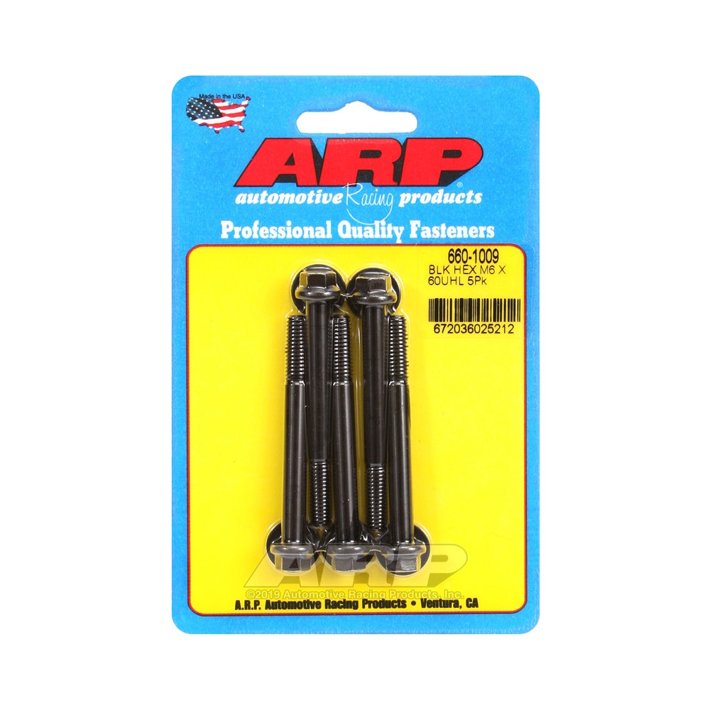 Boulonnerie universelle ARP M6 x 1.00 - Black Oxyde Hex x5 - ARP-660-1009 - 660-1009 - 3666618195544