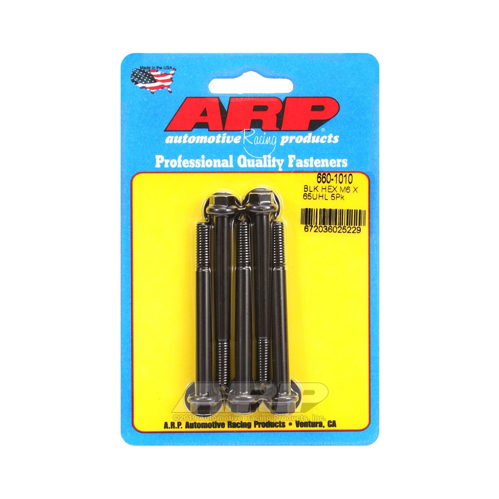 Boulonnerie universelle ARP M6 x 1.00 - Black Oxyde Hex x5 - ARP-660-1010 - 660-1010 - 3666618195551
