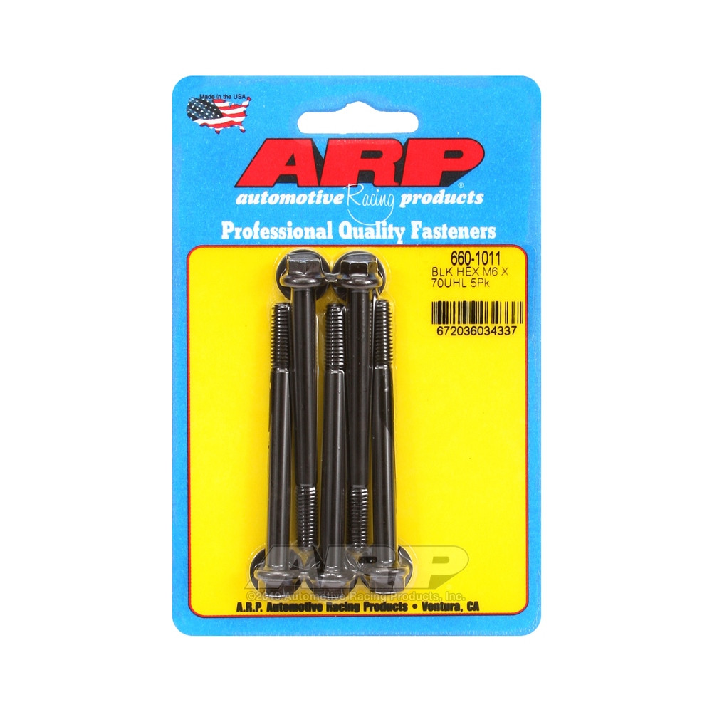 ARP Universal Bolt M6 x 1.00 - Black Oxyde Hex x5 - ARP-660-1011 - 660-1011 - 3666618195568
