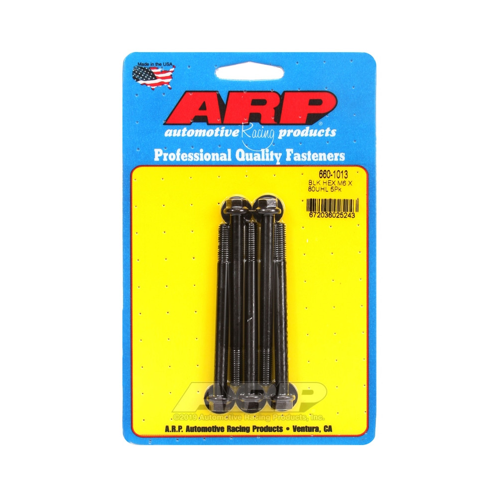Universele Bevestigingsmiddelen ARP M6 x 1.00 - Zwart Oxyde Hex x5 - ARP-660-1013 - 660-1013 - 3666618195582