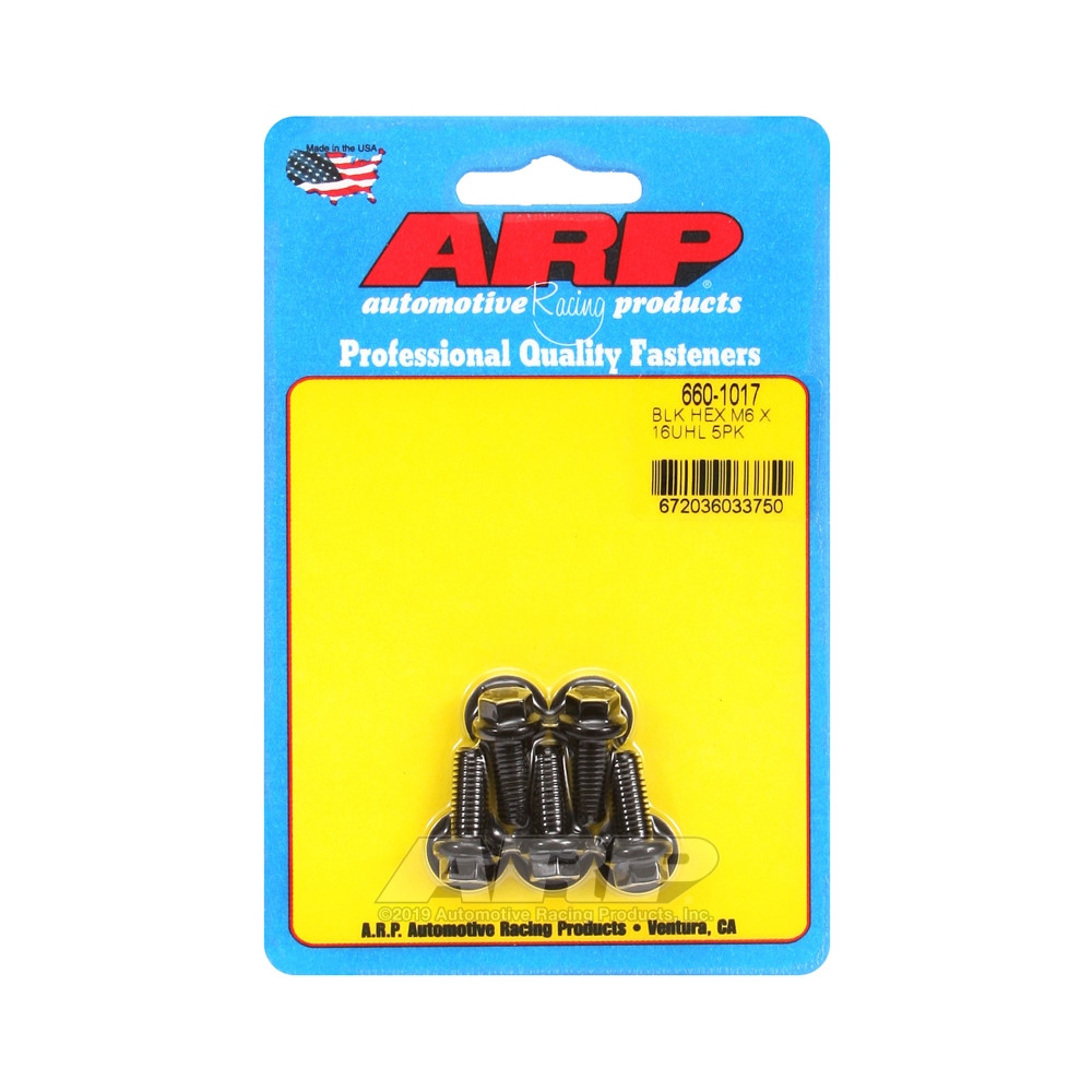 Bullone universale ARP M6 x 1,00 - Esagono ossidato nero x5 - ARP-660-1017 - 660-1017 - 3666618195629