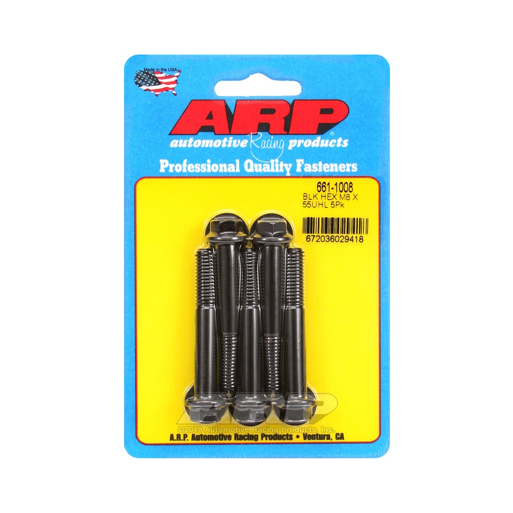 ARP Universal Bolt M8 x 1.25 - Black Oxyde Hex x5 - ARP-661-1008 - 661-1008 - 3666618195704