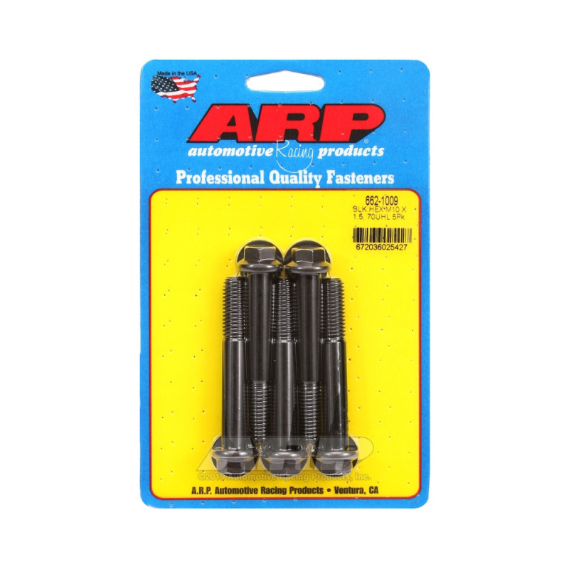 Bullone universale ARP M10 x 1,50 - Esagono ossidato nero x5 - ARP-662-1009 - 662-1009 - 3666618195902